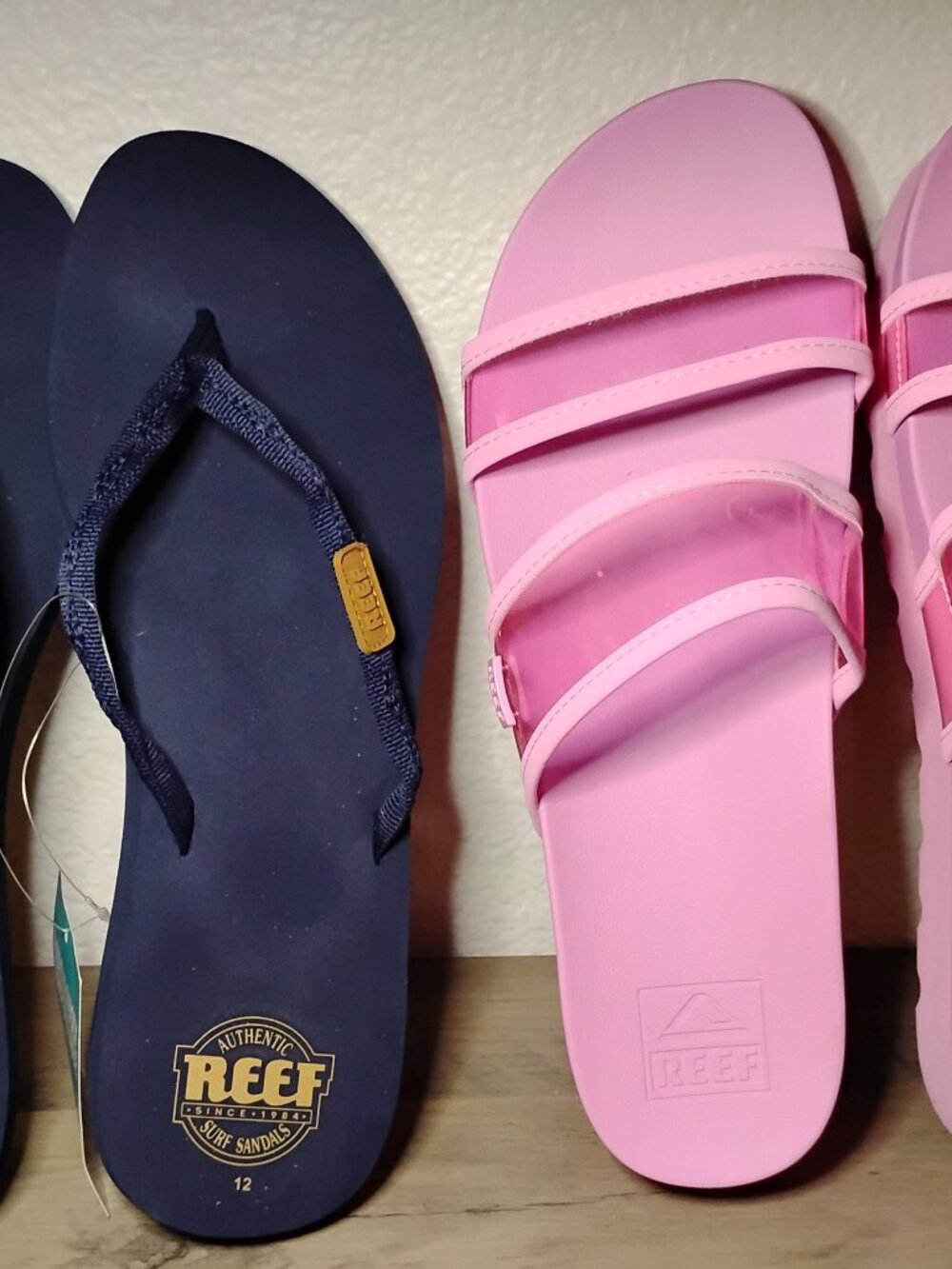 Bundle of two Reef Sandals, Blue & Pink Like New Size 11